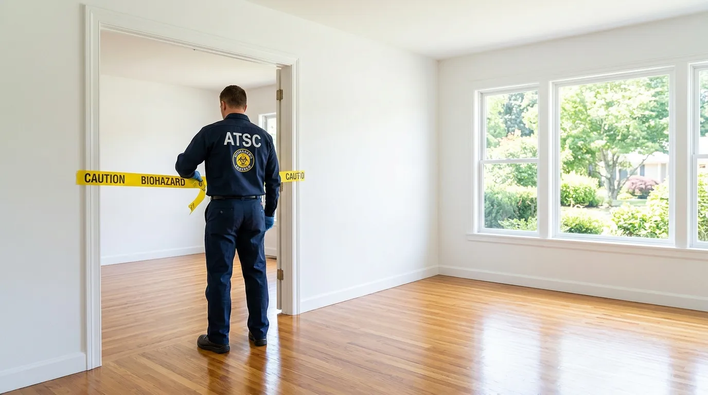 Certified biohazard cleanup crew performing Trauma Scene Cleanup in Richmond